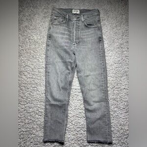 Agolde Jeans Womens 24 NICO High Rise Button Fly Raw Hem Frayed Edge Stretch